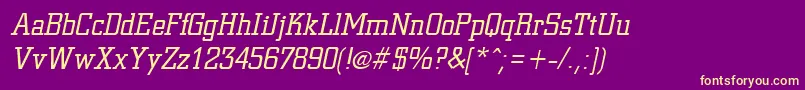 CivicItalic Font – Yellow Fonts on Purple Background