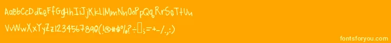 EditoMiHijo Font – Yellow Fonts on Orange Background