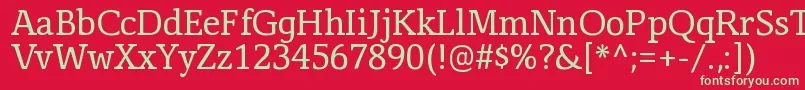 フォントCorzinairRegular – 赤い背景に緑の文字