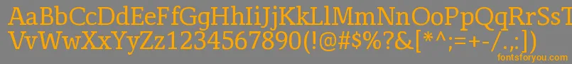 フォントCorzinairRegular – オレンジの文字は灰色の背景にあります。