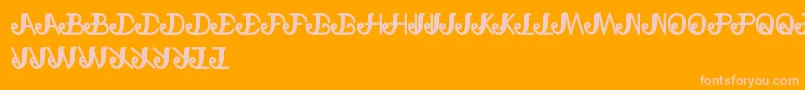 NaturalBeauty Font – Pink Fonts on Orange Background