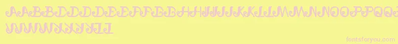 NaturalBeauty Font – Pink Fonts on Yellow Background