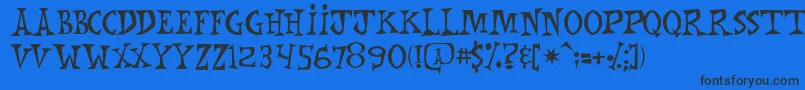 MonkeyChunks Font – Black Fonts on Blue Background