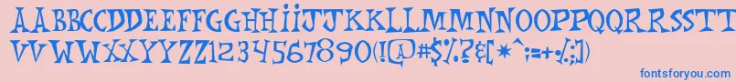 MonkeyChunks Font – Blue Fonts on Pink Background