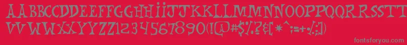 Fonte MonkeyChunks – fontes cinzas em um fundo vermelho