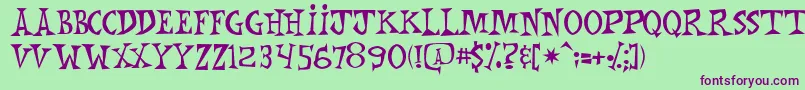 Czcionka MonkeyChunks – fioletowe czcionki na zielonym tle
