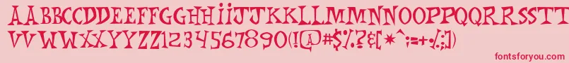 フォントMonkeyChunks – ピンクの背景に赤い文字