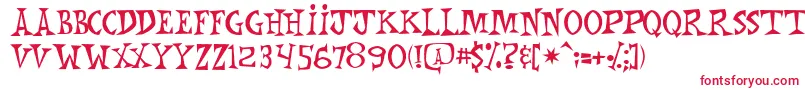 フォントMonkeyChunks – 白い背景に赤い文字