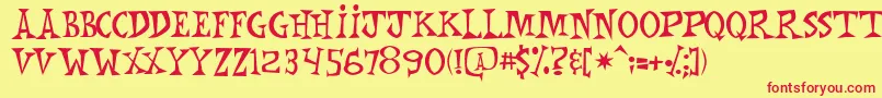 Шрифт MonkeyChunks – красные шрифты на жёлтом фоне