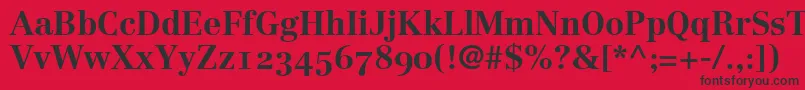 LinotypeCentennial75BoldOldstyleFigures Font – Black Fonts on Red Background