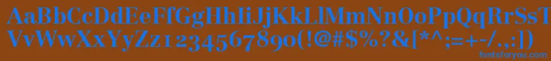 Więcej informacji o czcionce LinotypeCentennial75BoldOldstyleFigures Czcionka LinotypeCentennial75BoldOldstyleFigures – niebieskie czcionki na brązowym tle