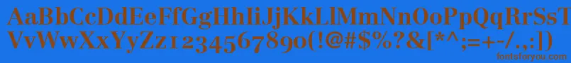 fuente LinotypeCentennial75BoldOldstyleFigures – Fuentes Marrones Sobre Fondo Azul