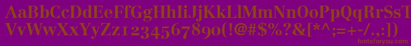 LinotypeCentennial75BoldOldstyleFigures Font – Brown Fonts on Purple Background