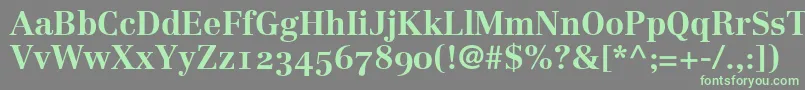 フォントLinotypeCentennial75BoldOldstyleFigures – 灰色の背景に緑のフォント