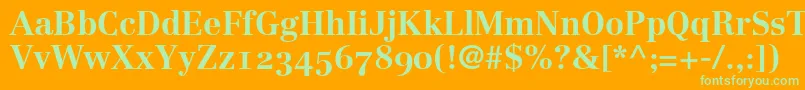 LinotypeCentennial75BoldOldstyleFigures Font – Green Fonts on Orange Background