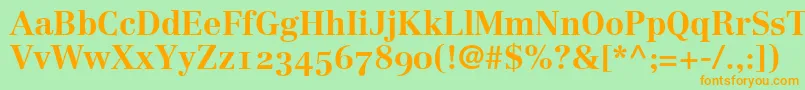 LinotypeCentennial75BoldOldstyleFigures Font – Orange Fonts on Green Background