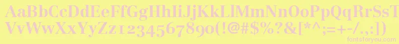 LinotypeCentennial75BoldOldstyleFigures Font – Pink Fonts on Yellow Background