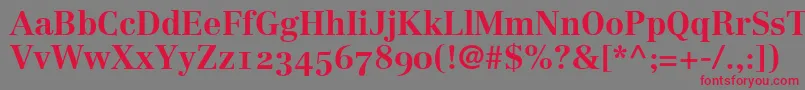 Шрифт LinotypeCentennial75BoldOldstyleFigures – красные шрифты на сером фоне