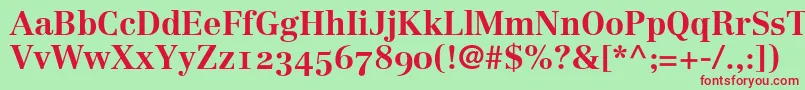 LinotypeCentennial75BoldOldstyleFigures Font – Red Fonts on Green Background