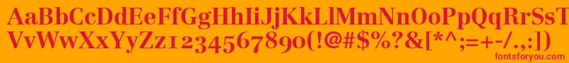LinotypeCentennial75BoldOldstyleFigures Font – Red Fonts on Orange Background