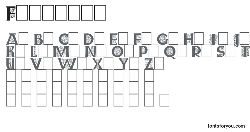A fonte Farnoein – alfabeto, números, caracteres especiais