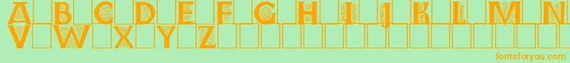 Czcionka Farnoein – pomarańczowe czcionki na zielonym tle