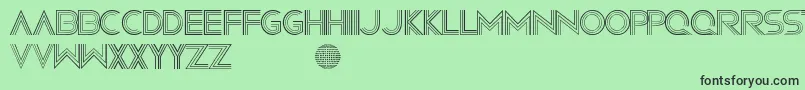フォントConfusionsOnADancefloor – 緑の背景に黒い文字
