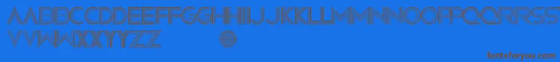 フォントConfusionsOnADancefloor – 茶色の文字が青い背景にあります。