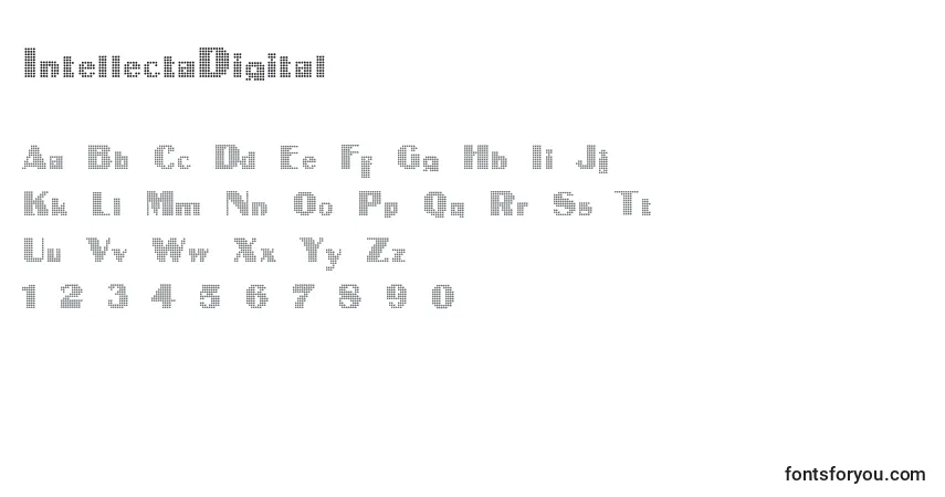 Шрифт IntellectaDigital – алфавит, цифры, специальные символы