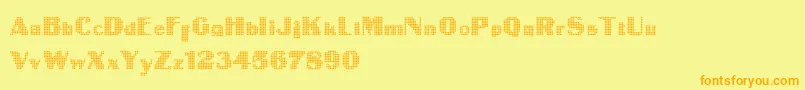 IntellectaDigital Font – Orange Fonts on Yellow Background
