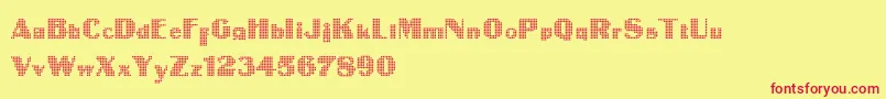Шрифт IntellectaDigital – красные шрифты на жёлтом фоне