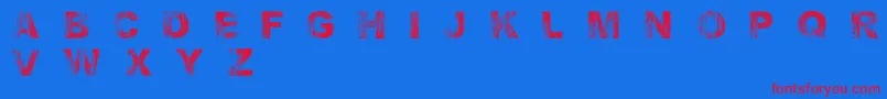 WetarialRegular Font – Red Fonts on Blue Background