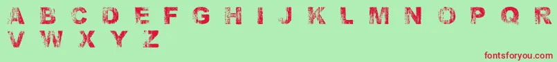 WetarialRegular Font – Red Fonts on Green Background