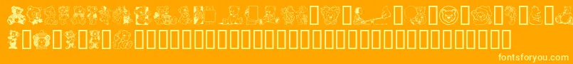 Teddytoo Font – Yellow Fonts on Orange Background