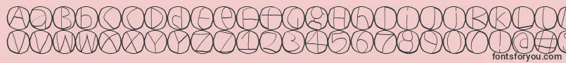 Circulum-Schriftart – Schwarze Schriften auf rosa Hintergrund