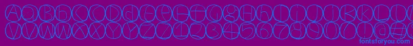 フォントCirculum – 紫色の背景に青い文字