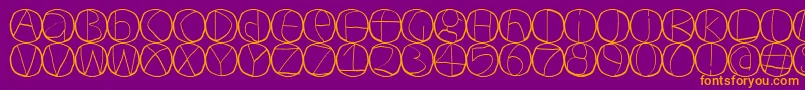 Circulum-fontti – oranssit fontit violetilla taustalla