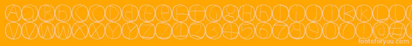 Circulum-fontti – vaaleanpunaiset fontit oranssilla taustalla