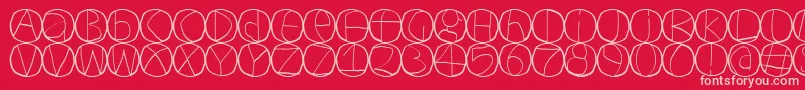 Circulum-fontti – vaaleanpunaiset fontit punaisella taustalla