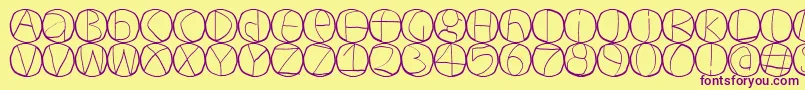 Circulum-fontti – violetit fontit keltaisella taustalla