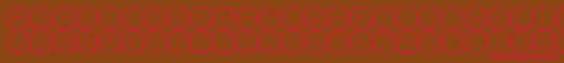 Czcionka Circulum – czerwone czcionki na brązowym tle
