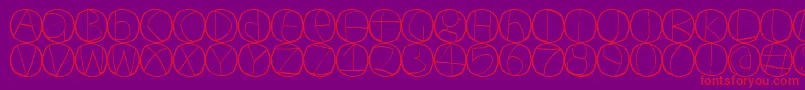 フォントCirculum – 紫の背景に赤い文字