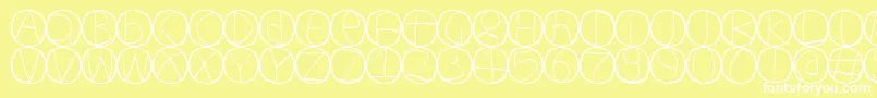 Circulum-fontti – valkoiset fontit keltaisella taustalla