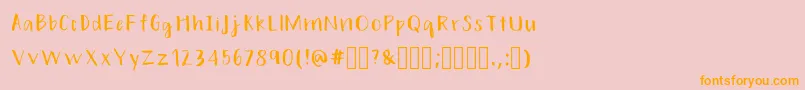 HandsonRegular-Schriftart – Orangefarbene Schriften auf rosa Hintergrund