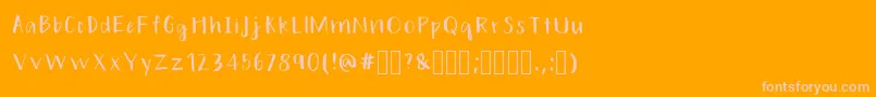HandsonRegular Font – Pink Fonts on Orange Background