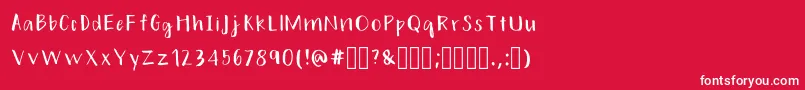 HandsonRegular Font – White Fonts on Red Background