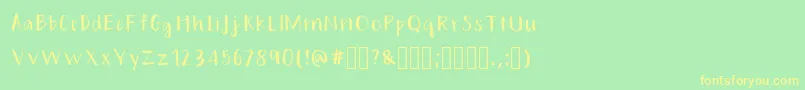 HandsonRegular Font – Yellow Fonts on Green Background