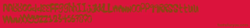 Excellentstencil Font – Brown Fonts on Red Background