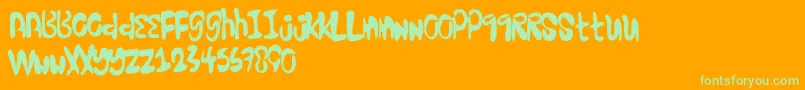 Excellentstencil Font – Green Fonts on Orange Background