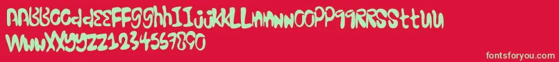 Excellentstencil Font – Green Fonts on Red Background